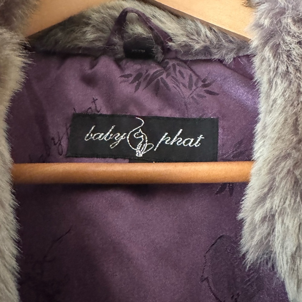 Baby Phat Gray Faux Fur Cropped Jacket - Picture 3 of 7